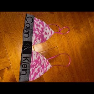 Calvin Klein Pink and Gray Patterned Bralette